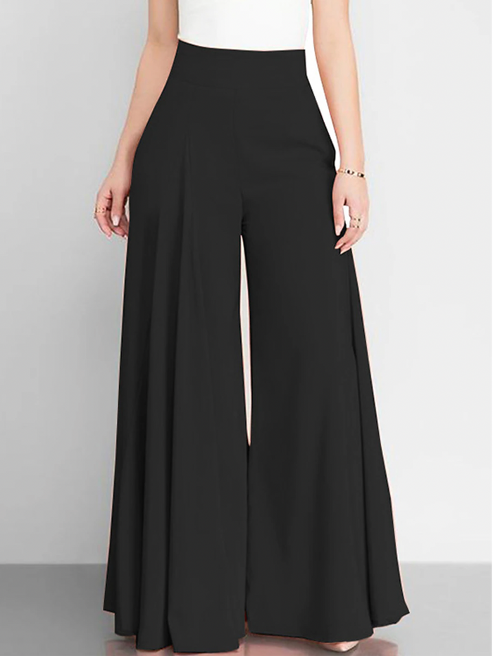 Pantalon large taille haute pour femmes - Mode décontractée élégante pour femmes