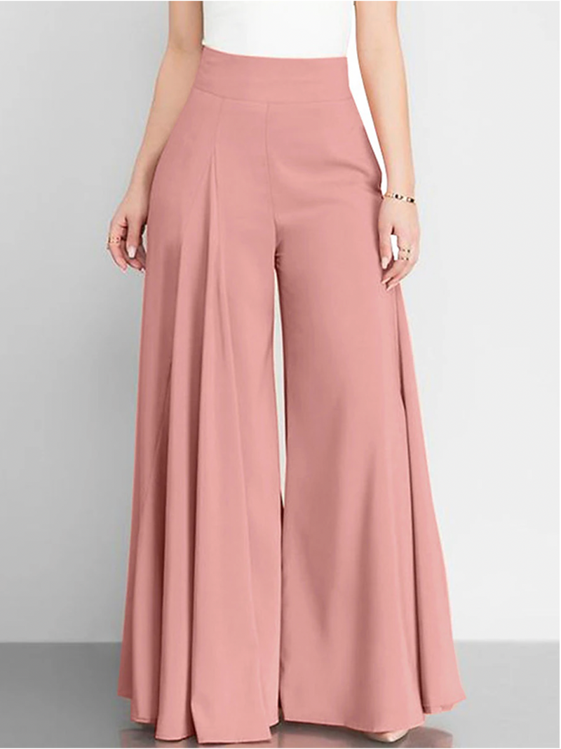 Pantalon large taille haute pour femmes - Mode décontractée élégante pour femmes