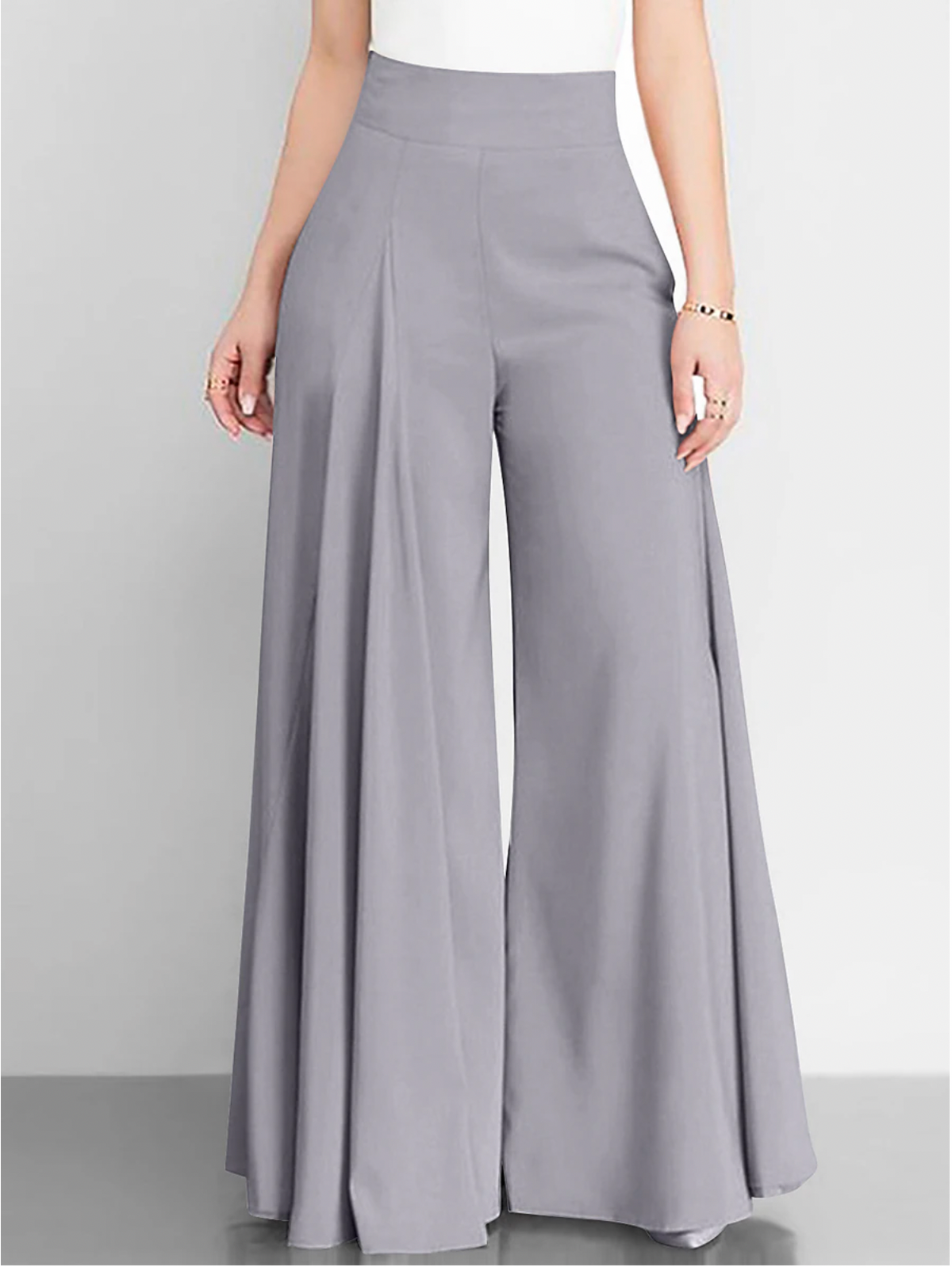 Pantalon large taille haute pour femmes - Mode décontractée élégante pour femmes