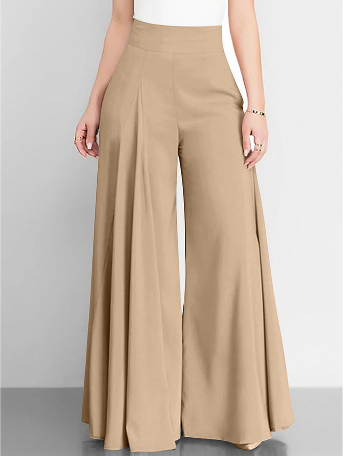 Pantalon large taille haute pour femmes - Mode décontractée élégante pour femmes