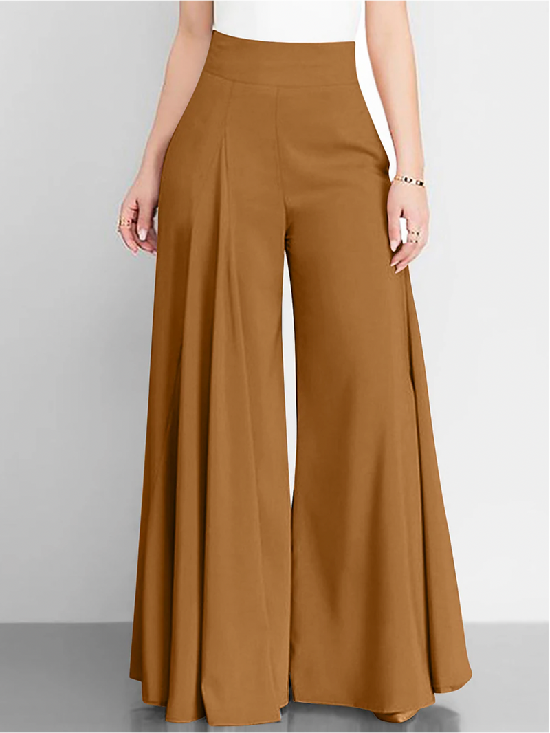 Pantalon large taille haute pour femmes - Mode décontractée élégante pour femmes