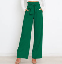 Pantalon élégant à taille haute avec nœud pour un look stylé