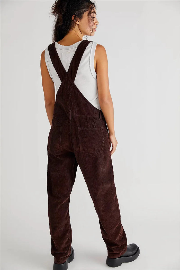 Salopette en velours côtelé pour femmes - pantalon décontracté confortable et élégant pour tous les jours