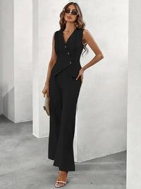 Élégant tailleur 2 pièces pour femmes - Ensemble gilet et pantalon élégant pour un look sophistiqué