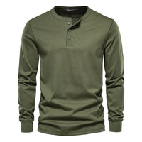 T-shirt pour homme à manches longues et col sans collet pour un style décontracté et élégant