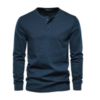 T-shirt pour homme à manches longues et col sans collet pour un style décontracté et élégant