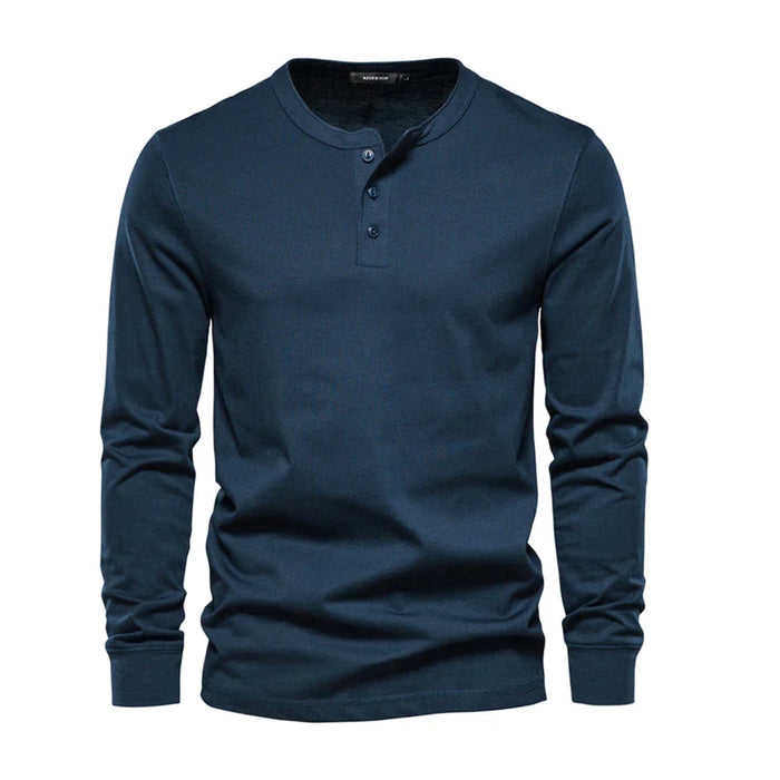 T-shirt pour homme à manches longues et col sans collet pour un style décontracté et élégant