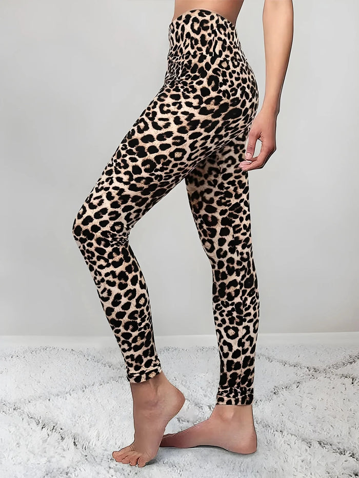 Pantalon de yoga élégant et confortable à imprimé léopard pour un confort ultime