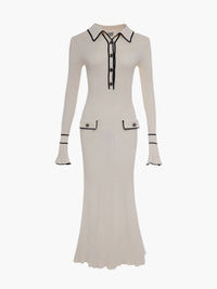 Robe pull ribée à manches longues pour femmes élégante et confortable
