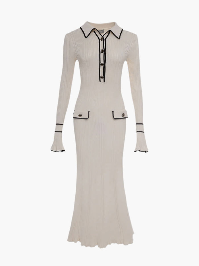 Robe pull ribée à manches longues pour femmes élégante et confortable