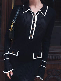 Robe pull ribée à manches longues pour femmes élégante et confortable