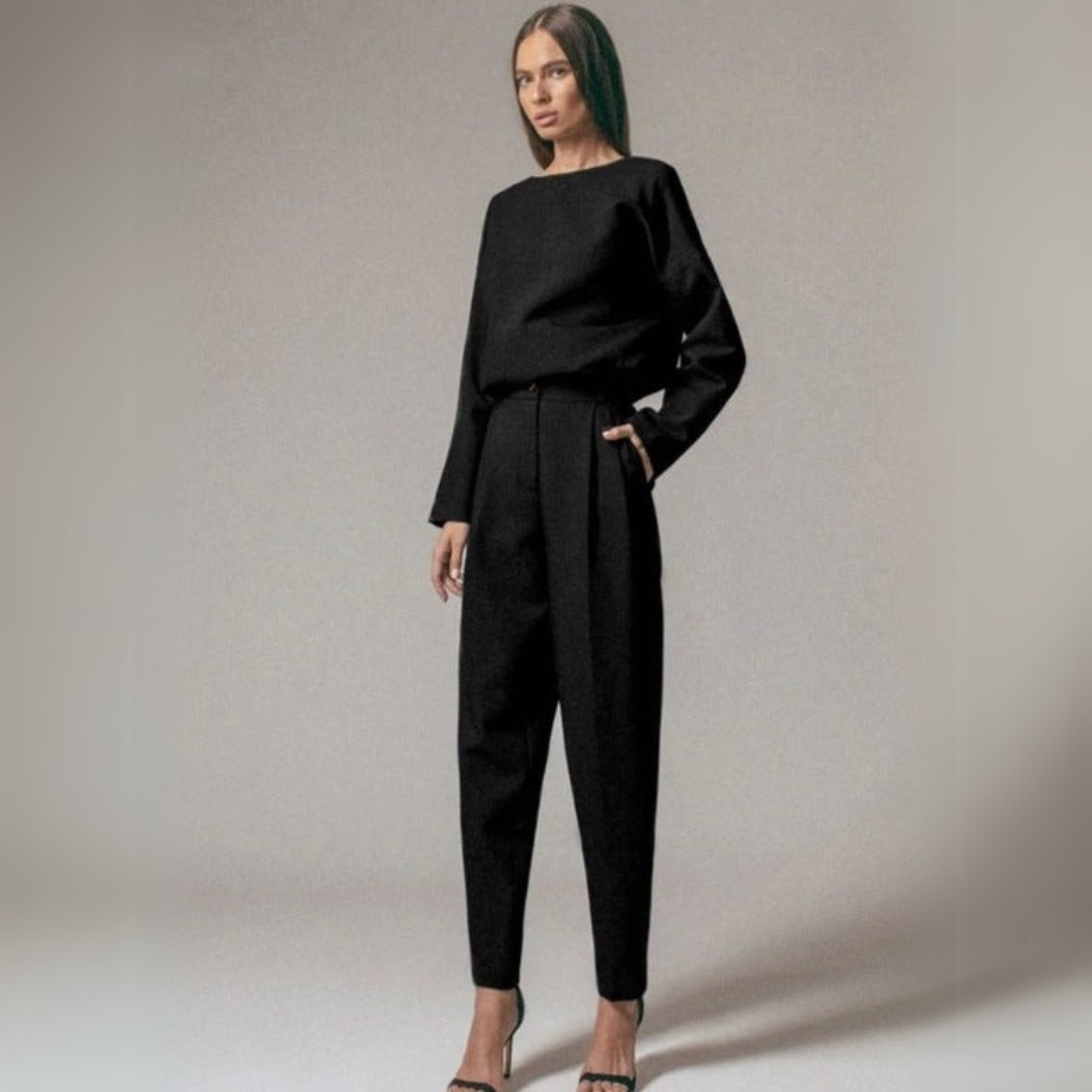 Ensemble 2 pièces décontracté pour femmes, élégant et confortable, comprenant un haut et un pantalon à la mode