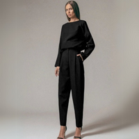 Ensemble 2 pièces décontracté pour femmes, élégant et confortable, comprenant un haut et un pantalon à la mode