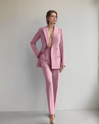 Costume tailleur 2 pièces pour femmes - ensemble élégant de blazer et de pantalon