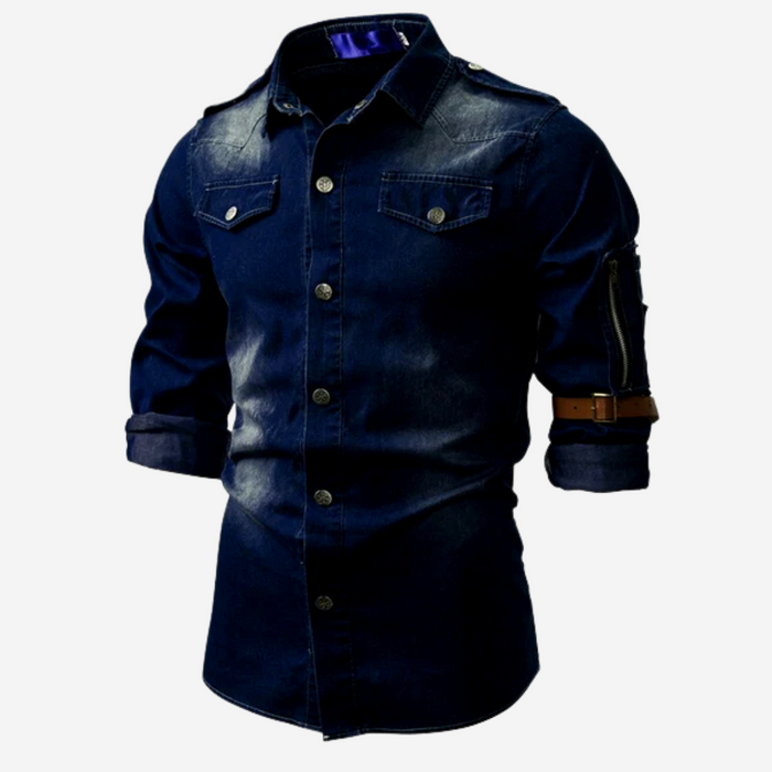 Surchemise en denim à manches longues pour un look décontracté