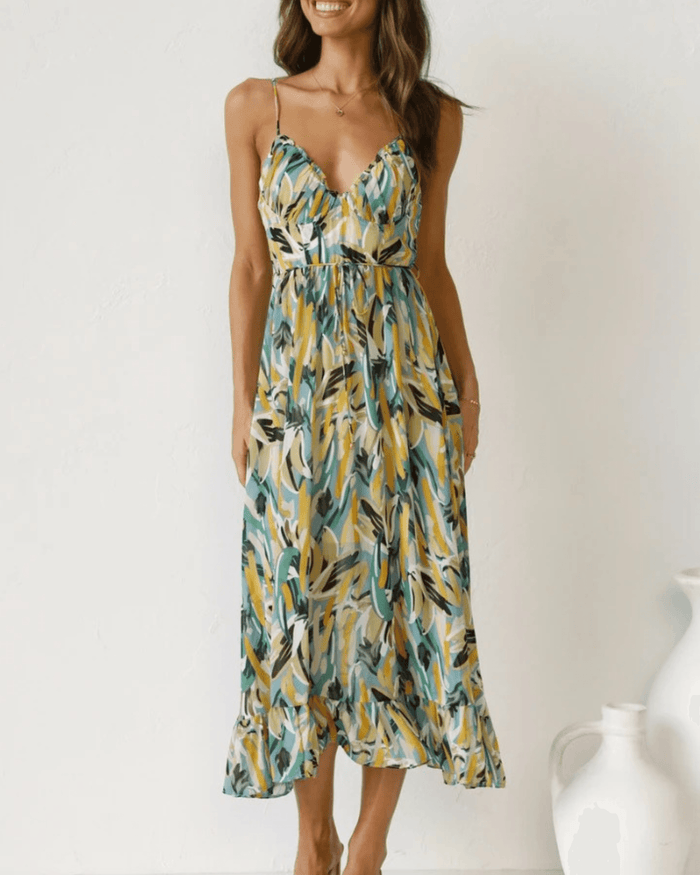 Vêtement Midi Coloré pour Femmes - Imprimé Fleuri Élégant et Léger