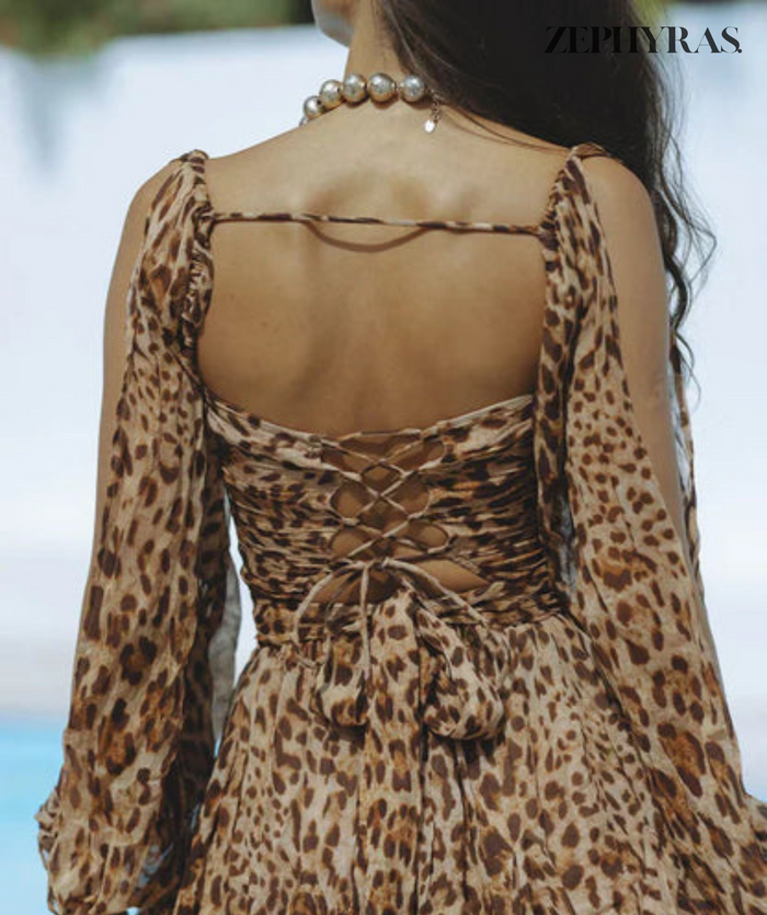Robe d'été chic et élégante pour femmes avec manches ouvertes stylisées