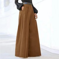 Pantalon élégant à taille haute pour femmes, avec des jambes larges pour un ajustement parfait.