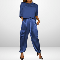 Ensemble de salon 2 pièces pour femmes, avec un haut tendance et un pantalon confortable