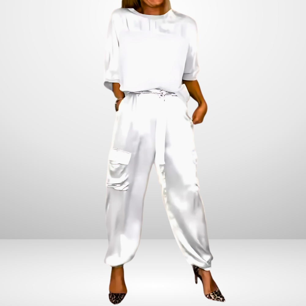Ensemble de salon 2 pièces pour femmes, avec un haut tendance et un pantalon confortable