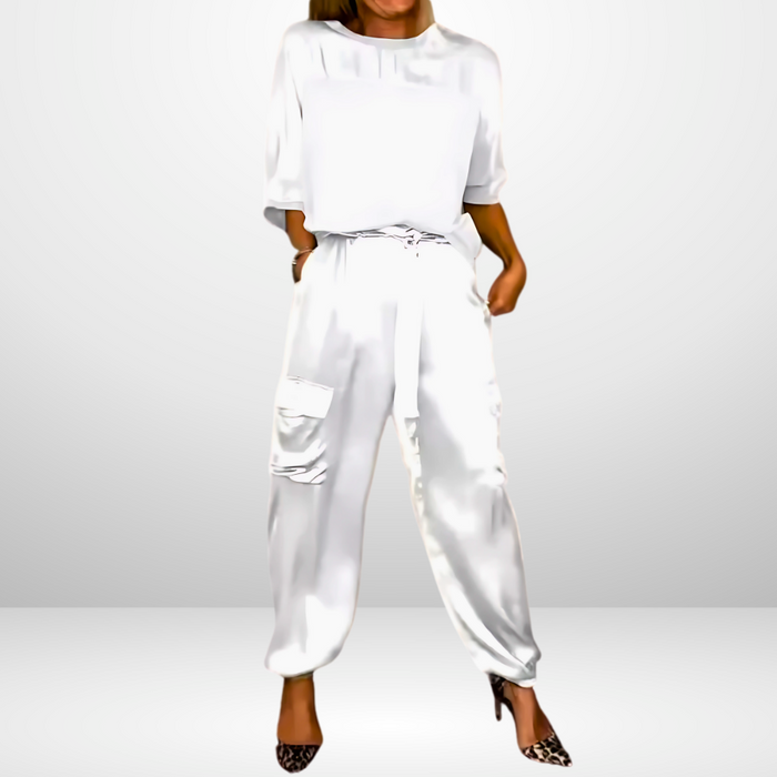 Ensemble de salon 2 pièces pour femmes, avec un haut tendance et un pantalon confortable