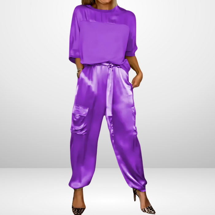 Ensemble de salon 2 pièces pour femmes, avec un haut tendance et un pantalon confortable