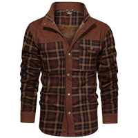 Veste polaire rétro classique à carreaux pour hommes avec col réversible pour un style douillet