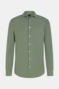 Chemise habillée pour homme en coton 100 % - coupe régulière et manches longues avec col boutonné