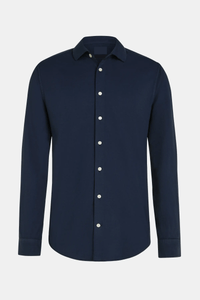 Chemise habillée pour homme en coton 100 % - coupe régulière et manches longues avec col boutonné