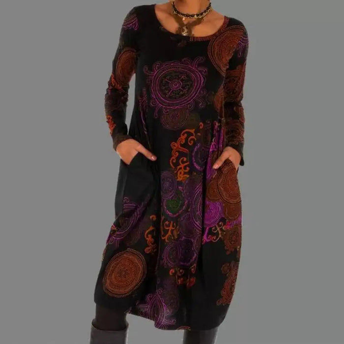 Robe Midi Écologique à Fleurs - Mélange de Coton Respirant, Indispensable toute l'année