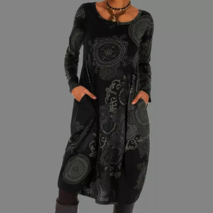 Robe Midi Écologique à Fleurs - Mélange de Coton Respirant, Indispensable toute l'année