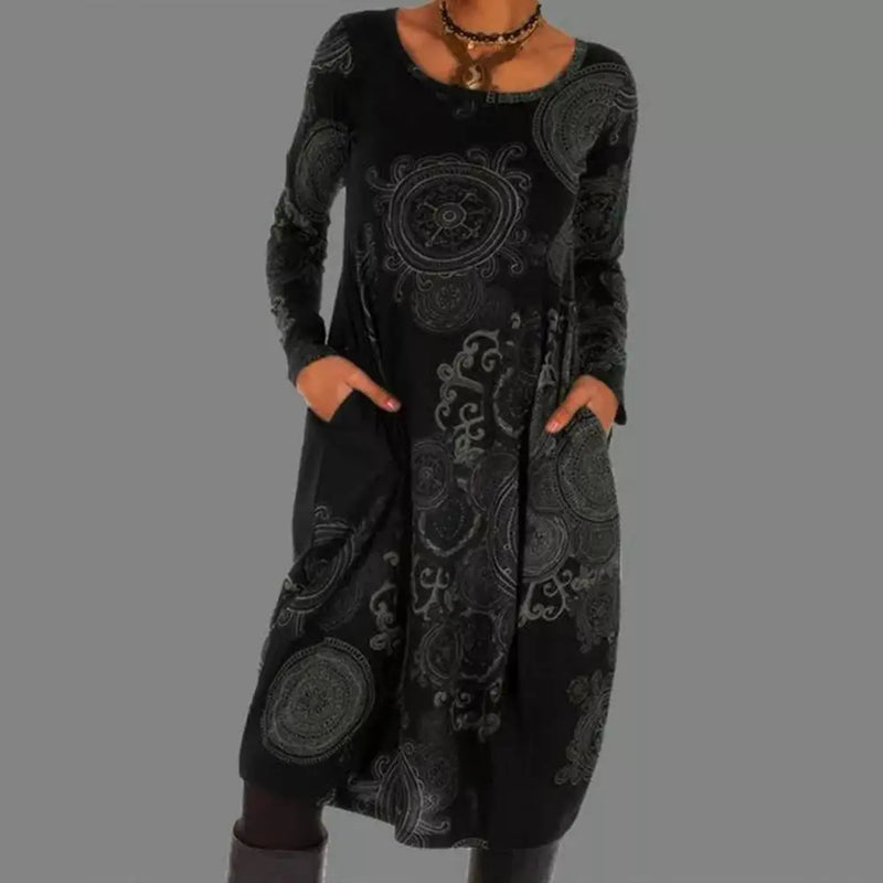 Robe Midi Écologique à Fleurs - Mélange de Coton Respirant, Indispensable toute l'année