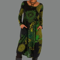 Robe Midi Écologique à Fleurs - Mélange de Coton Respirant, Indispensable toute l'année