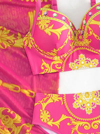 Ensemble Bikini Haut de Gamme Bohème pour Femmes avec Voile de Couverture