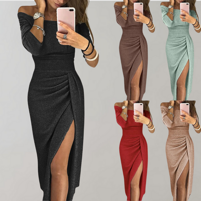 Gia - Robe longue élégante pour les fêtes et les soirées, avec des détails scintillants