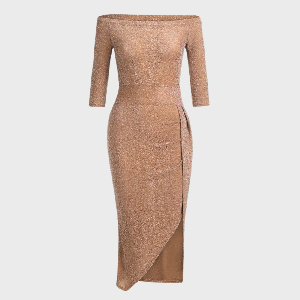 Gia - Robe longue élégante pour les fêtes et les soirées, avec des détails scintillants