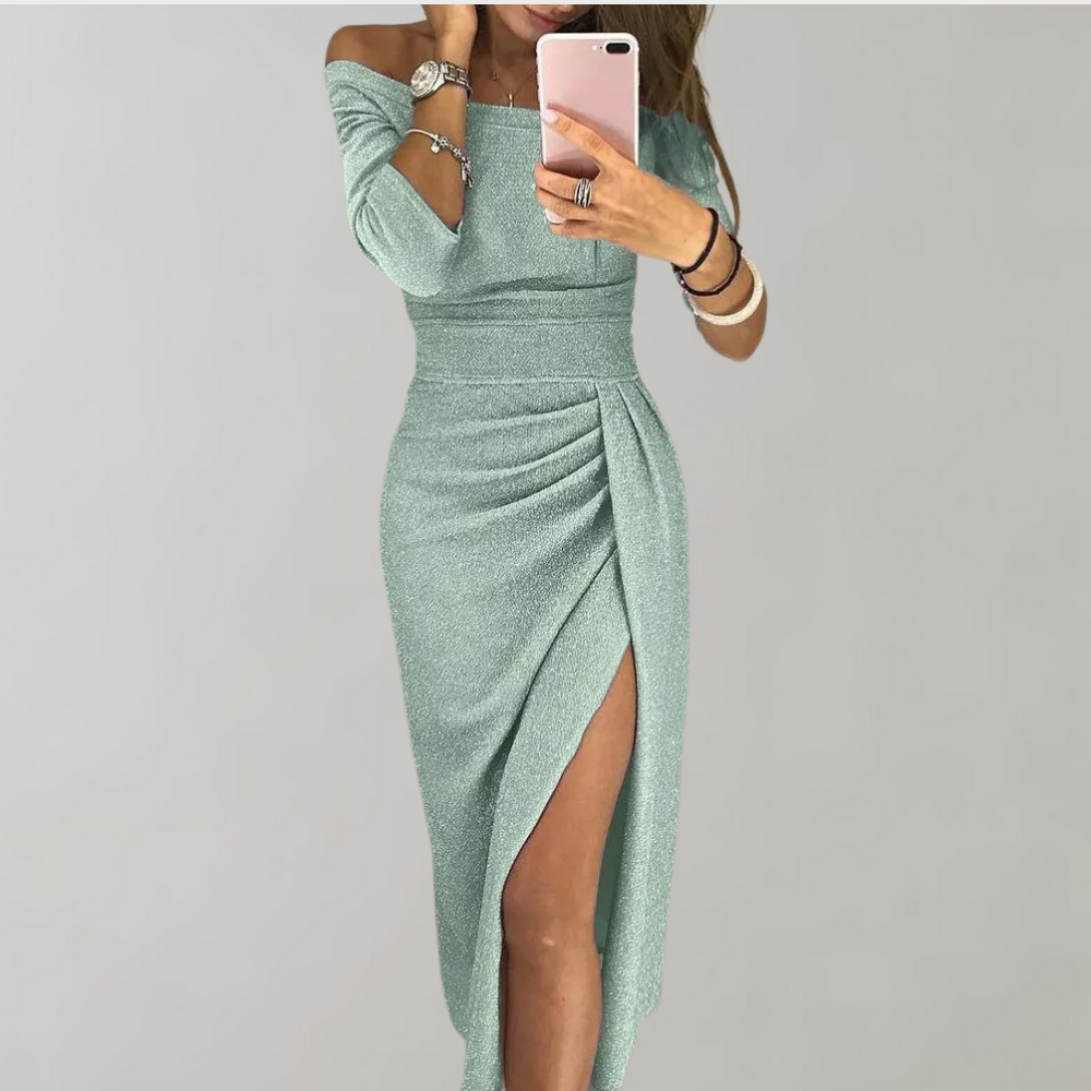 Gia - Robe longue élégante pour les fêtes et les soirées, avec des détails scintillants