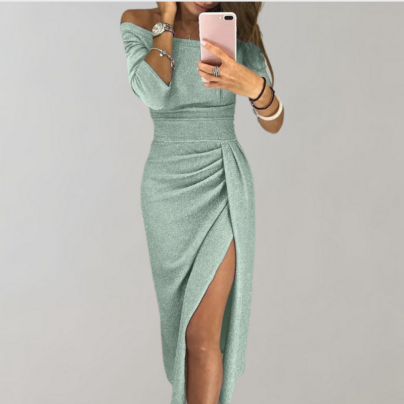 Gia - Robe longue élégante pour les fêtes et les soirées, avec des détails scintillants