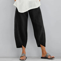 Pantalon ample en lin pour femmes - Respirant et confortable pour l'été