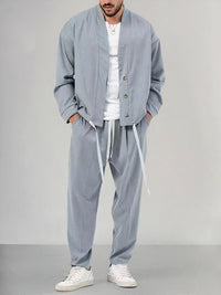 Set de Kimono pour Homme avec Chaqueta et Pantalon - Tejido Ligero y Transpirable - Ajuste Cómodo