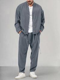 Set de Kimono pour Homme avec Chaqueta et Pantalon - Tejido Ligero y Transpirable - Ajuste Cómodo