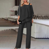 Ensemble 2 pièces élégant avec découpe sur l'épaule pour une tenue féminine tendance