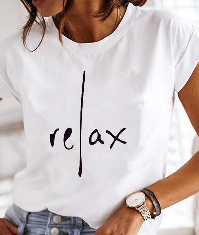 T-shirt blanc décontracté à coupe ample pour femmes - top quotidien élégant et polyvalent pour femmes