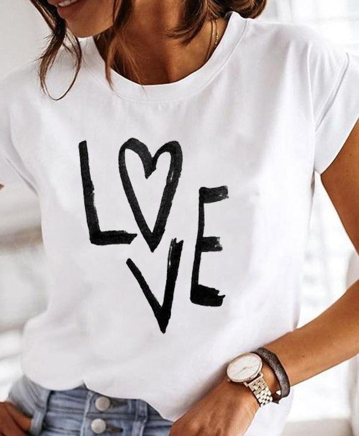 T-shirt blanc décontracté à coupe ample pour femmes - top quotidien élégant et polyvalent pour femmes