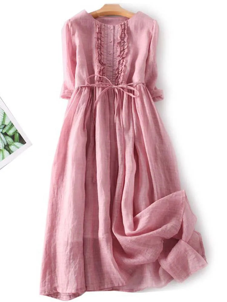 Robe élégante en lin léger - Très confortable et à la mode