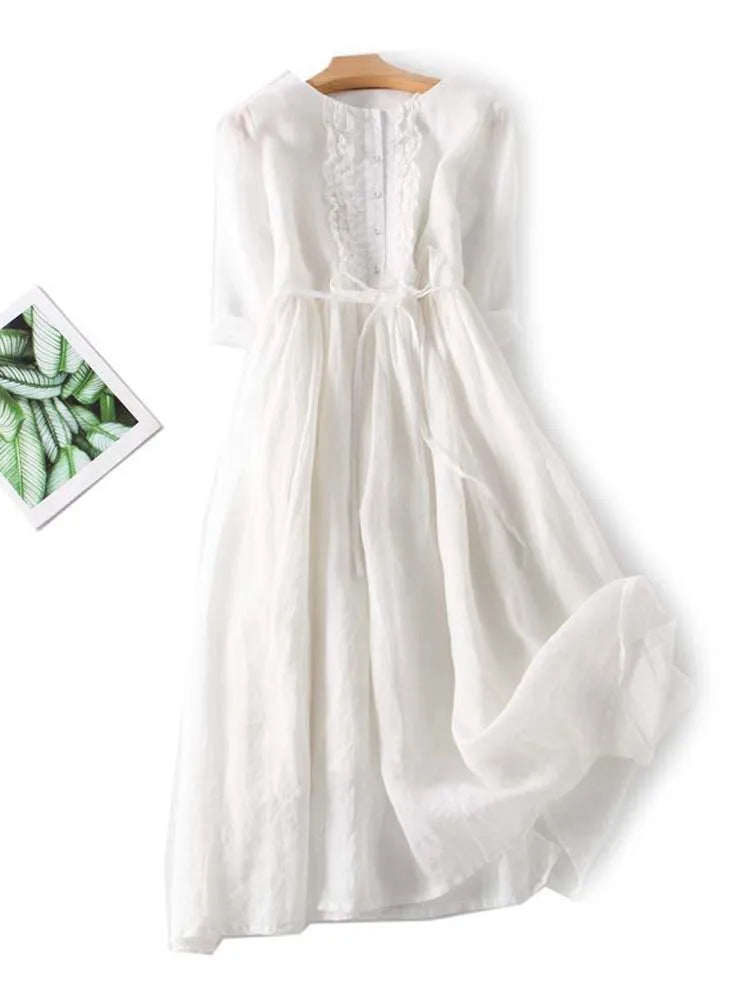 Robe élégante en lin léger - Très confortable et à la mode