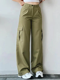 Pantalon cargo pour femmes - Taille haute fonctionnelle pour des vêtements de ville élégants et polyvalents