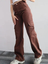 Pantalon cargo pour femmes - Taille haute fonctionnelle pour des vêtements de ville élégants et polyvalents