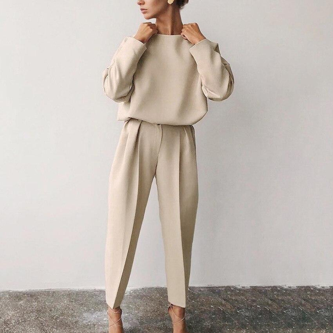 Ensemble 2 pièces décontracté pour femmes, élégant et confortable, comprenant un haut et un pantalon à la mode