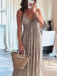 Elegant Beige Maxi Dress - Hesja pour un look éblouissant